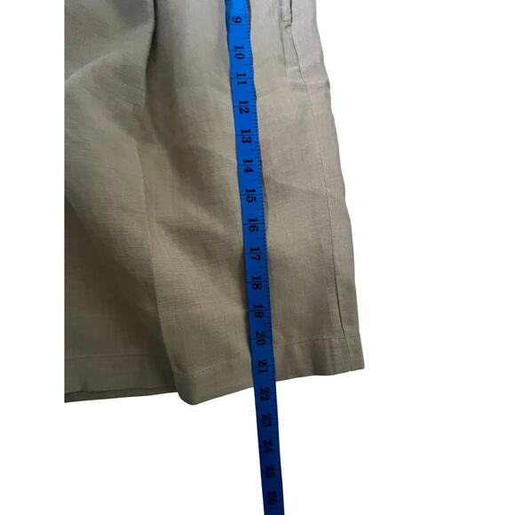 Jos A Bank Men's‎ 36 Classic Fit Tan Pleated 100% Linen Shorts Summer - Picture 9 of 10